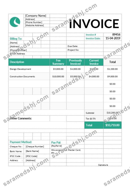 Architect Invoice Template